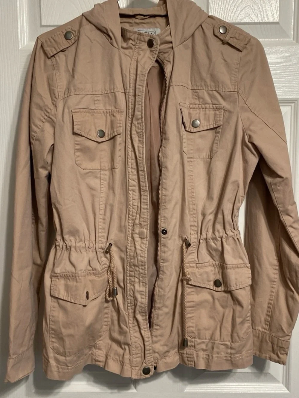 New Look Hooded Utility Jacket in Light Tan